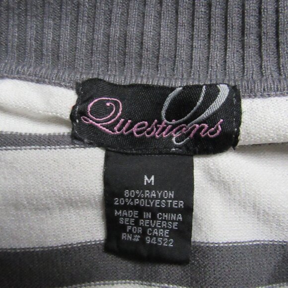 Questions Sz Medium Striped Sweater - Picture 2 of 4